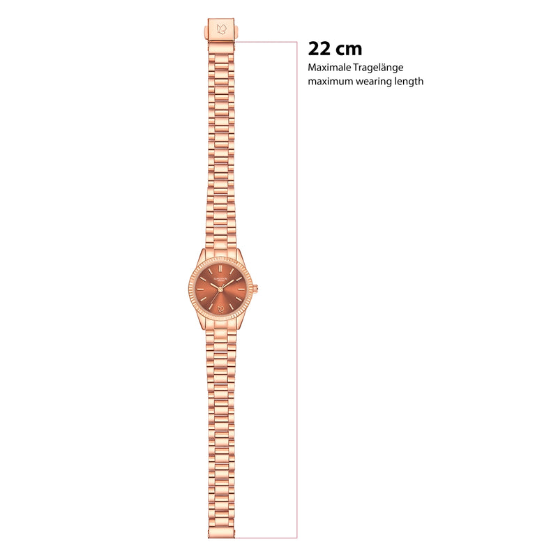 Damen Uhr Schwabing braun mit Edelstahl-Armband roségold