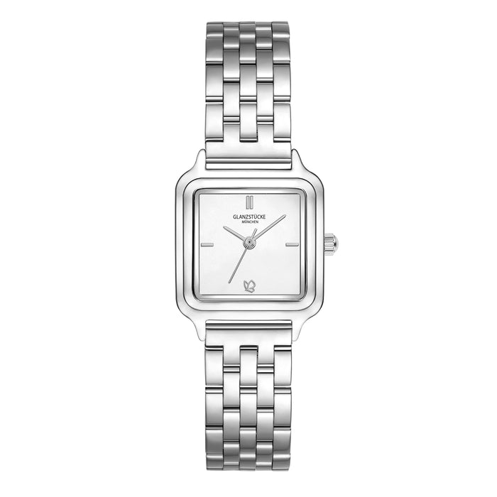 Damen Uhr Maxvorstadt weiß mit Edelstahl-Armband silber