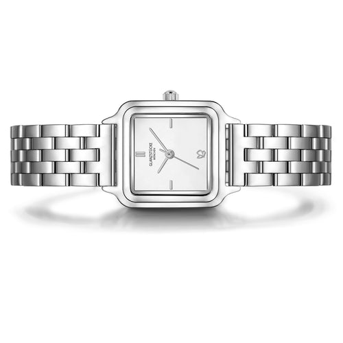 Damen Uhr Maxvorstadt weiß mit Edelstahl-Armband silber