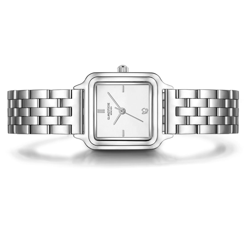 Damen Uhr Maxvorstadt weiß mit Edelstahl-Armband silber