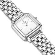 Damen Uhr Maxvorstadt weiß mit Edelstahl-Armband silber – Ansicht 5