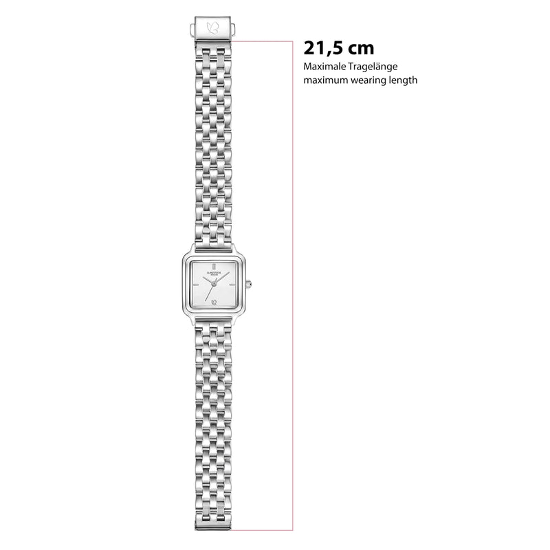 Damen Uhr Maxvorstadt weiß mit Edelstahl-Armband silber