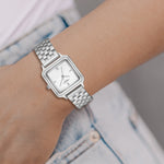 Damen Uhr Maxvorstadt weiß mit Edelstahl-Armband silber