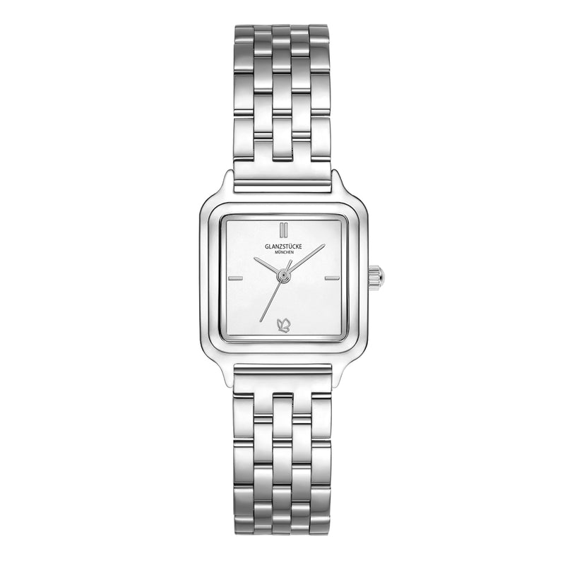 Damen Uhr Maxvorstadt weiß mit Edelstahl-Armband silber