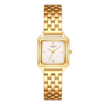 Damen Uhr Maxvorstadt weiß mit Edelstahl-Armband gold