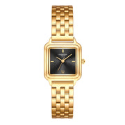 Damen Uhr Maxvorstadt schwarz mit Edelstahl-Armband gold