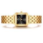 Damen Uhr Maxvorstadt schwarz mit Edelstahl-Armband gold