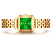 Damen Uhr Maxvorstadt smaragdgrün mit Edelstahl-Armband gold