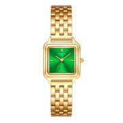 Damen Uhr Maxvorstadt smaragdgrün mit Edelstahl-Armband gold