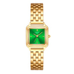 Damen Uhr Maxvorstadt smaragdgrün mit Edelstahl-Armband gold