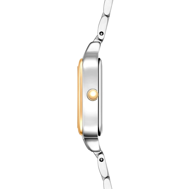 Damen Uhr Maxvorstadt weiß mit Edelstahl-Armband silber/gold