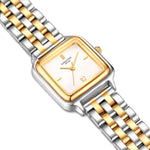 Damen Uhr Maxvorstadt weiß mit Edelstahl-Armband silber/gold