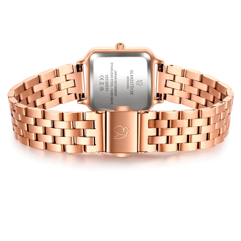 Damen Uhr Maxvorstadt braun mit Edelstahl-Armband roségold