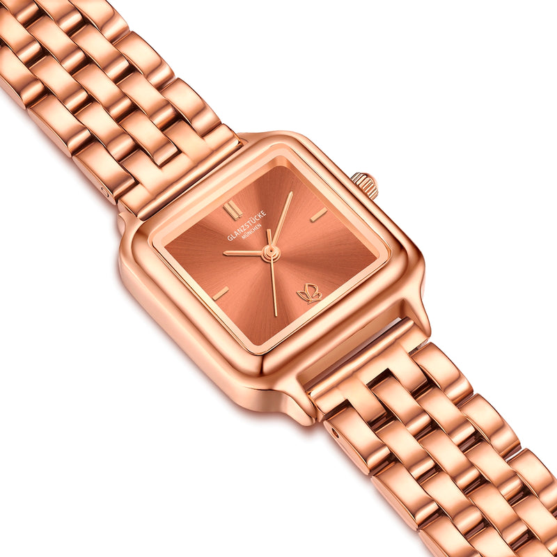 Damen Uhr Maxvorstadt braun mit Edelstahl-Armband roségold