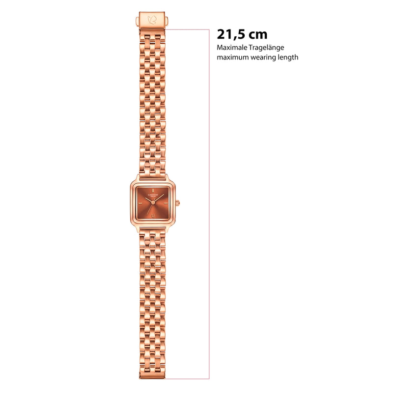 Damen Uhr Maxvorstadt braun mit Edelstahl-Armband roségold