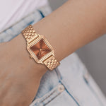Damen Uhr Maxvorstadt braun mit Edelstahl-Armband roségold