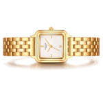 Damen Uhr Maxvorstadt weiß mit Edelstahl-Armband gold