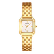 Damen Uhr Maxvorstadt weiß mit Edelstahl-Armband gold