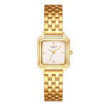 Damen Uhr Maxvorstadt weiß mit Edelstahl-Armband gold