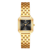 Damen Uhr Maxvorstadt schwarz mit Edelstahl-Armband gold
