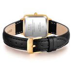 Damen Uhr Maxvorstadt weiß mit Leder-Armband schwarz