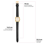 Damen Uhr Maxvorstadt weiß mit Leder-Armband schwarz
