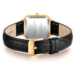 Damen Uhr Maxvorstadt champagner mit Leder-Armband schwarz