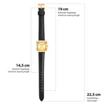 Damen Uhr Maxvorstadt champagner mit Leder-Armband schwarz