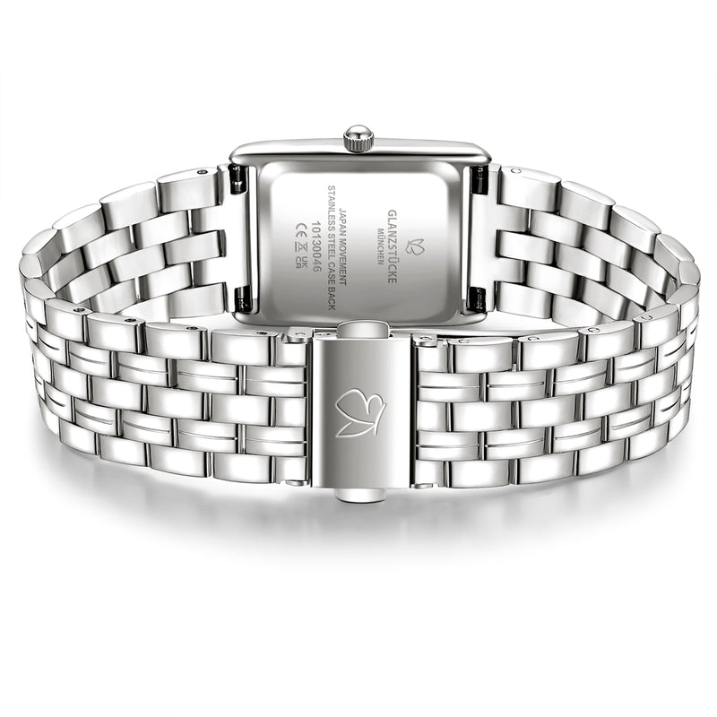 Damen Uhr Haidhausen weiß mit Edelstahl-Armband silber