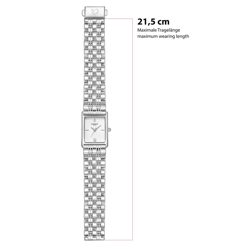 Damen Uhr Haidhausen weiß mit Edelstahl-Armband silber