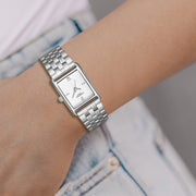 Damen Uhr Haidhausen weiß mit Edelstahl-Armband silber