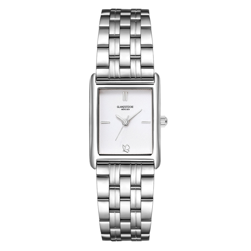 Damen Uhr Haidhausen weiß mit Edelstahl-Armband silber