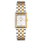 Damen Uhr Haidhausen weiß mit Edelstahl-Armband bicolor
