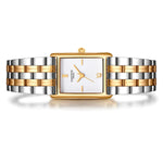 Damen Uhr Haidhausen weiß mit Edelstahl-Armband bicolor