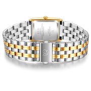 Damen Uhr Haidhausen weiß mit Edelstahl-Armband bicolor
