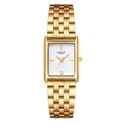 Damen Uhr Haidhausen weiß mit Edelstahl-Armband gold