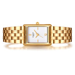 Damen Uhr Haidhausen weiß mit Edelstahl-Armband gold