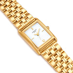 Damen Uhr Haidhausen weiß mit Edelstahl-Armband gold