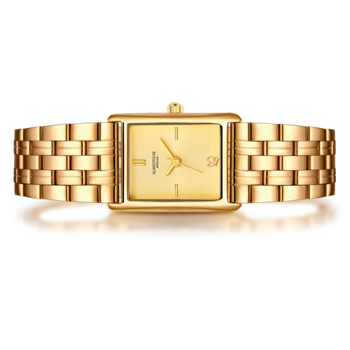 Damen Uhr Haidhausen champagner mit Edelstahl-Armband gold