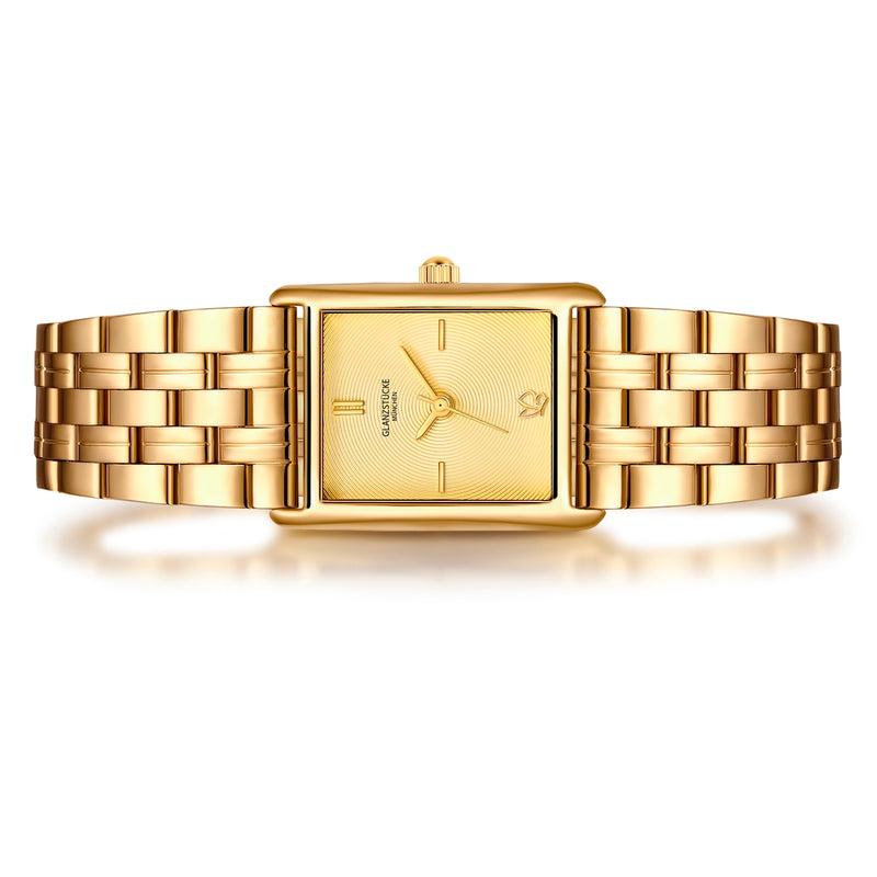Damen Uhr Haidhausen champagner mit Edelstahl-Armband gold