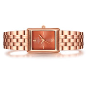 Damen Uhr Haidhausen braun mit Edelstahl-Armband gold