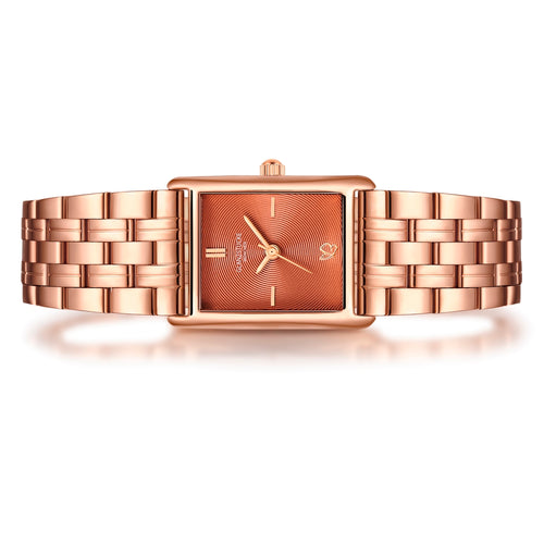 Damen Uhr Haidhausen braun mit Edelstahl-Armband gold