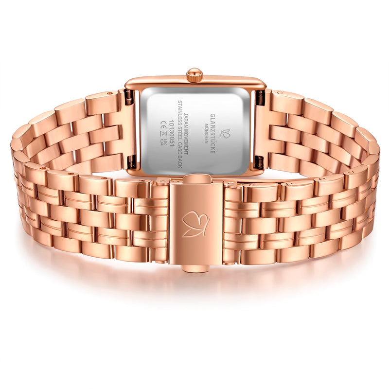 Damen Uhr Haidhausen braun mit Edelstahl-Armband gold