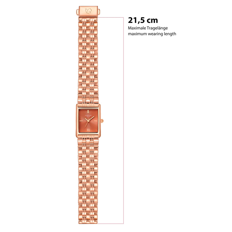 Damen Uhr Haidhausen braun mit Edelstahl-Armband gold