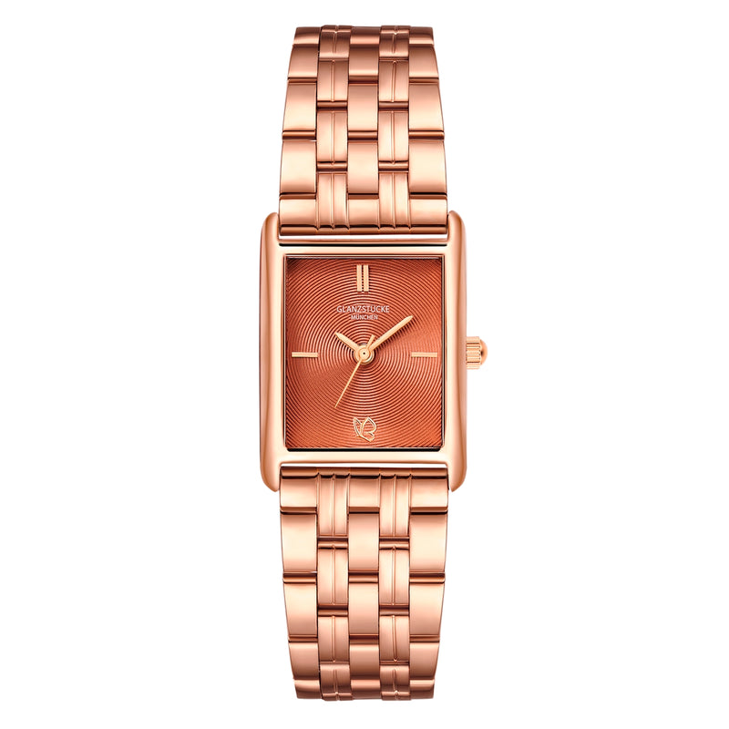 Damen Uhr Haidhausen braun mit Edelstahl-Armband gold