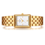 Damen Uhr Haidhausen weiß mit Edelstahl-Armband gold