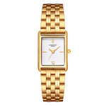 Damen Uhr Haidhausen weiß mit Edelstahl-Armband gold