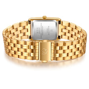 Damen Uhr Haidhausen schwarz mit Edelstahl-Armband gold