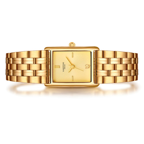 Damen Uhr Haidhausen champagner mit Edelstahl-Armband gold