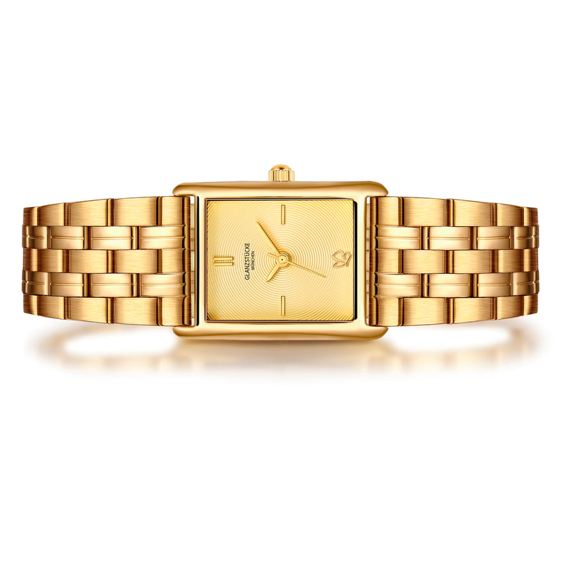 Damen Uhr Haidhausen champagner mit Edelstahl-Armband gold